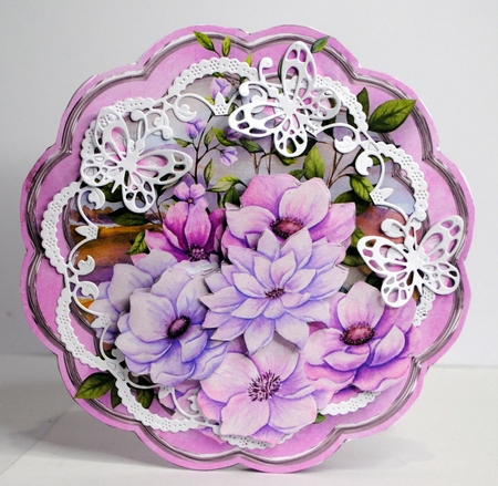 Lilac Posy - Petal Shaped Card Mini Kit by Kristina Norbat