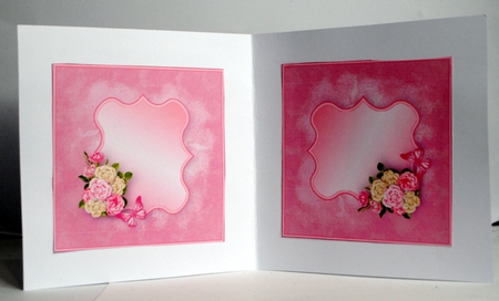 Pink and Cream Flowers - Layered Card Mini Kit by Kristina Norbat