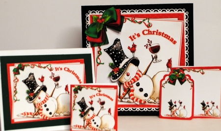 Winey friends Christmas 8x8 & A5 mini kit by Kristina Norbat