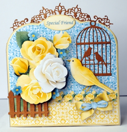 Yellow Roses - Scallop Top Card Mini Kit by Kristina Norbat