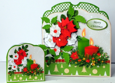 Christmas Candles - Scallop Top Card Mini Kit by Kristina Norbat