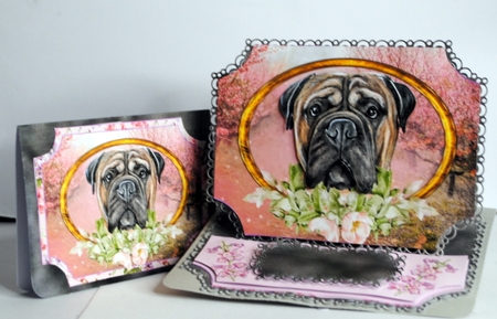 Floral English dog easel topper and stopper 4 by Kristina Norbat