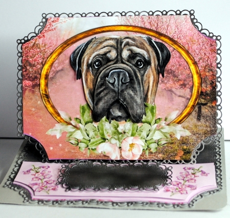 Floral English dog easel topper and stopper 4 by Kristina Norbat