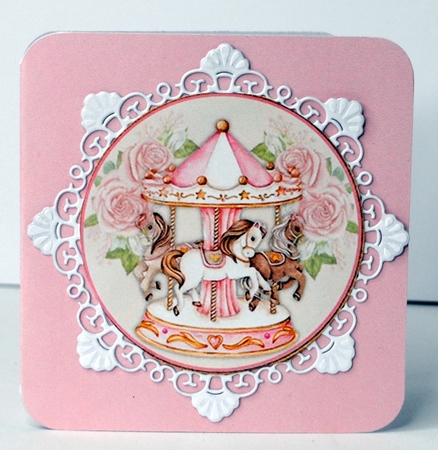 New Baby Girl Carousel Shaped Mini Page Kit  by Kristina Norbat