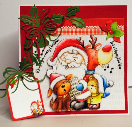 Santa and his pals send Christmas wishes 8x8 & A5 mini kit by Kristina Norbat
