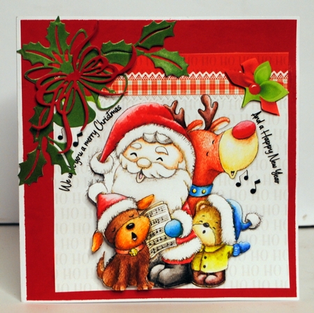 Santa and his pals send Christmas wishes 8x8 & A5 mini kit by Kristina Norbat
