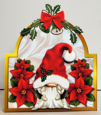 Shaped card Cute Christmas Gnomie by Kristina Norbat