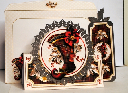 Scottish Christmas Tent Card Kit.1 by Kristina Norbat
