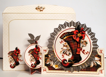 Scottish Christmas Tent Card Kit.1 by Kristina Norbat