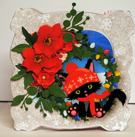 Christmas Kitten - Shaped Card Mini Kit by Kristina Norbat
