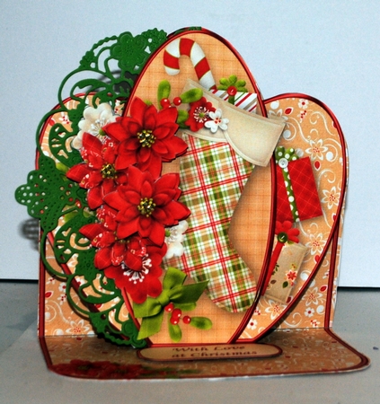 Christmas Stocking - Shaped Easel Card Mini Kit by Kristina Norbat