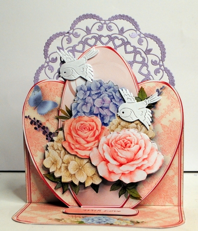 Roses and Hydrangeas - Shaped Easel Card Mini Kit by Kristina Norbat