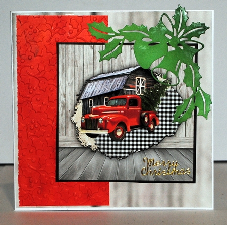 Christmas Male Card Truck  Topper by Kristina Norbat