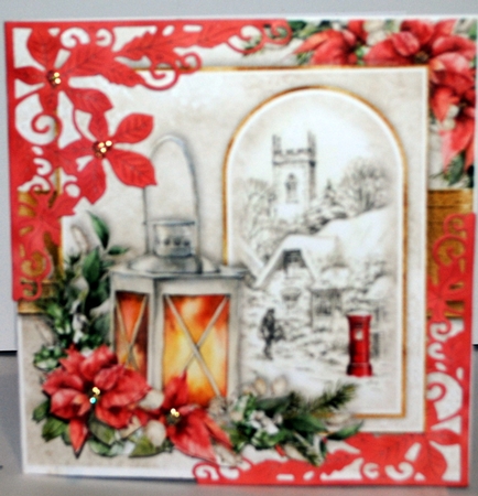 Watercolour Poinsettia Vintage Christmas Set by Kristina Norbat