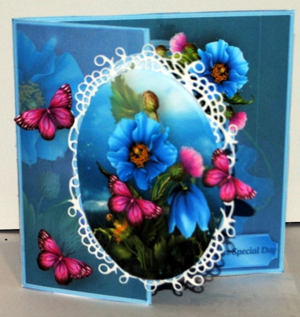 Blue Poppies - Offset Front Card Mini Kit by Kristina Norbat