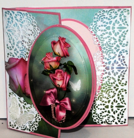 Pink Roses - Offset Front Card Mini Kit by Kristina Norbat