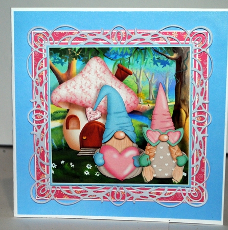 Romantic Gnomes Square Card Toppers for Valentines Day, New Home, Anniversary etc by Kristina Norbat