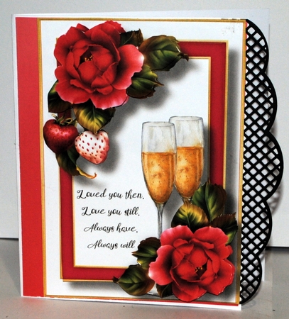 Valentine Roses Champagne & Strawberries A5 by Kristina Norbat