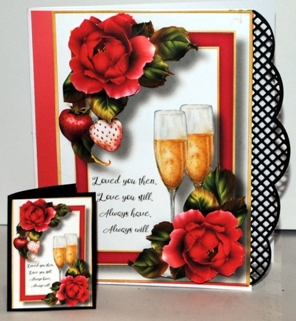 Valentine Roses Champagne & Strawberries A5 by Kristina Norbat