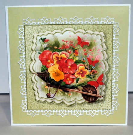Wheelbarrow of Flowers - Decoupage Card Mini Kit by Kristina Norbat
