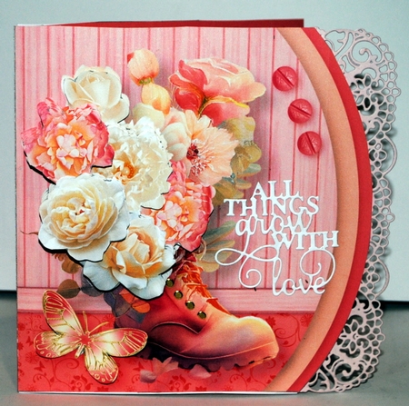 A Bootful of Flowers - Rounded Offset Card Mini Kit by Kristina Norbat