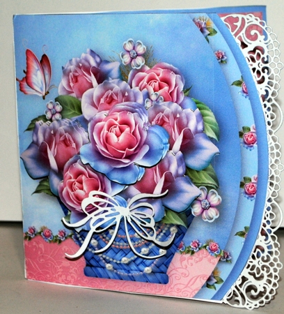 Basket of Roses - Rounded Offset Card Mini Kit by Kristina Norbat