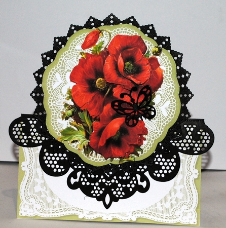 Poppies and Butterfly All Occasions 7 x 7 Shaped Card by Kristina Norbat