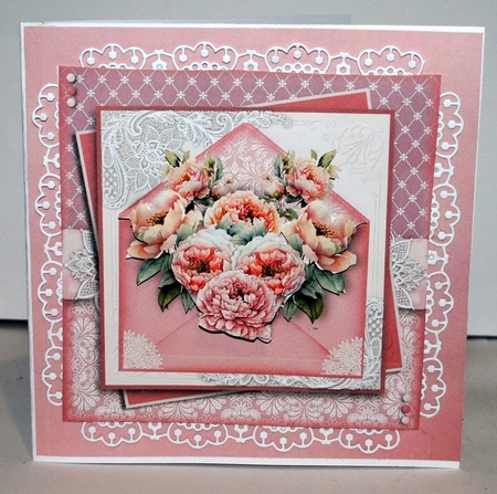 Shabby Chic Floral Envelope card front by Kristina Norbat