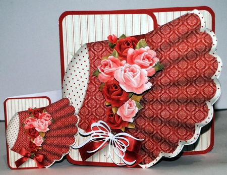 Pink and Red Roses - Bonnet Card Mini Kit by Kristina Norbat