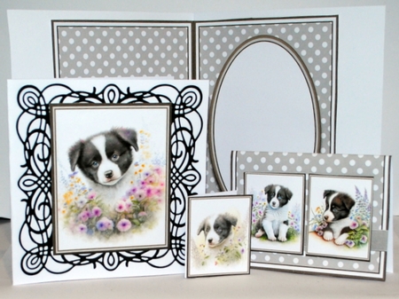 A5 Border Collie Mini Kit - x6 A4 sheets  by Kristina Norbat