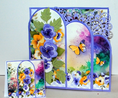 Pretty Pansies - Triple Arch Card Mini Kit by Kristina Norbat