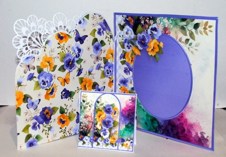 Pretty Pansies - Triple Arch Card Mini Kit by Kristina Norbat