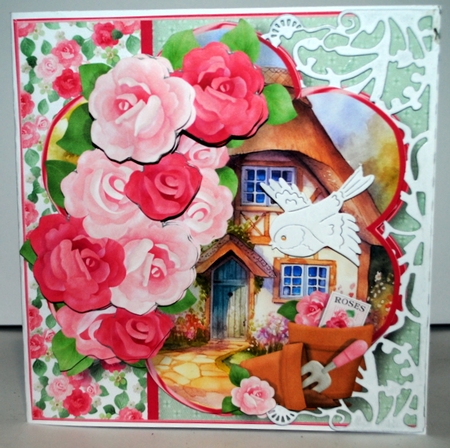 Cottage with Roses - Decoupage Card Mini Kit by Kristina Norbat