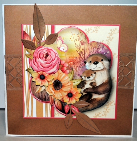 Two Little Otters - Decoupage Card Mini Kit by Kristina Norbat