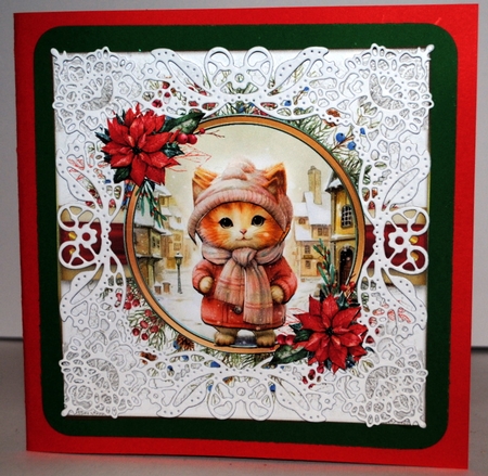 Cute kitten in the snow  by Kristina Norbat