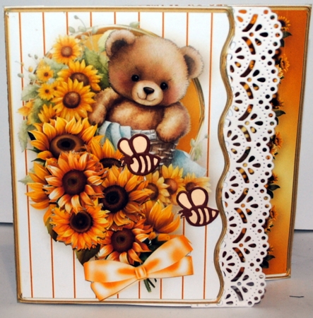 Sunflower Teddy - Wavy Offset Card Mini Kit by Kristina Norbat