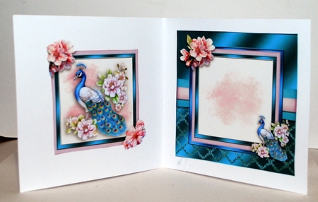 Silk Peacock and blossoms by Kristina Norbat