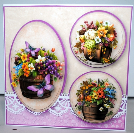 Barrels of Flowers - Triple Pyramid Card Mini Kit by Kristina Norbat