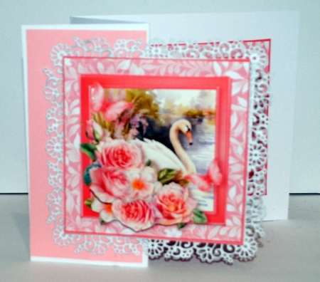 Pretty Swan - Decoupage Card Mini Kit by Kristina Norbat