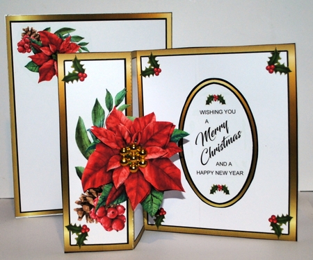 FB Shaped Red poinsettia (on gold) by Kristina Norbat