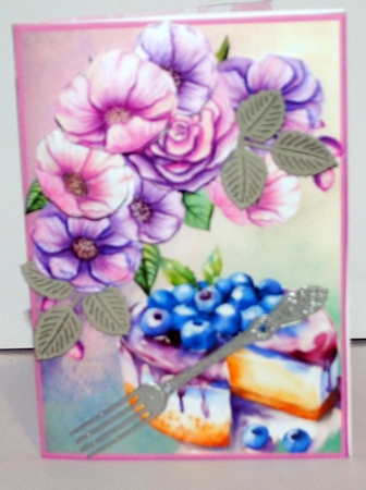 Blueberry Cheesecake - 5 x 7 Decoupage Card Mini Kit by Kristina Norbat