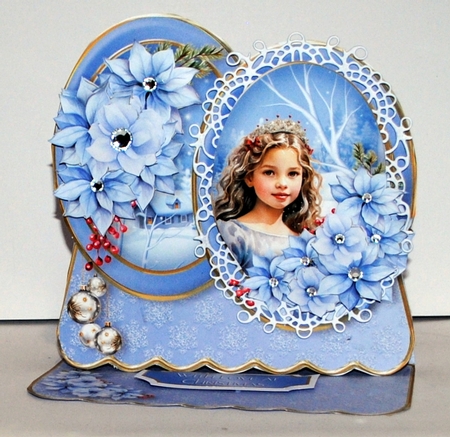 Snow Princess - Double Oval Easel Card Mini Kit by Kristina Norbat