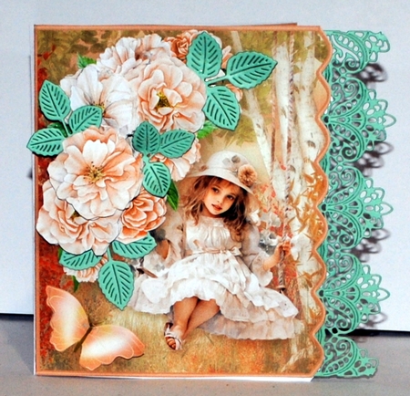 Girl on a Swing - Side Scallop Card Mini Kit by Kristina Norbat