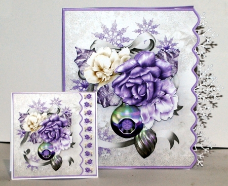 Christmas Roses - Side Scallop Card Mini Kit by Kristina Norbat