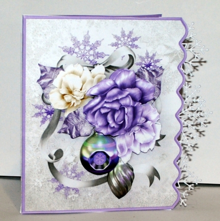 Christmas Roses - Side Scallop Card Mini Kit by Kristina Norbat