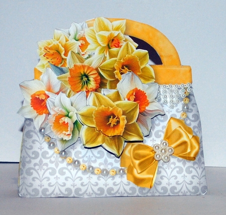 Spring Daffodils - Handbag Card Mini Kit by Kristina Norbat