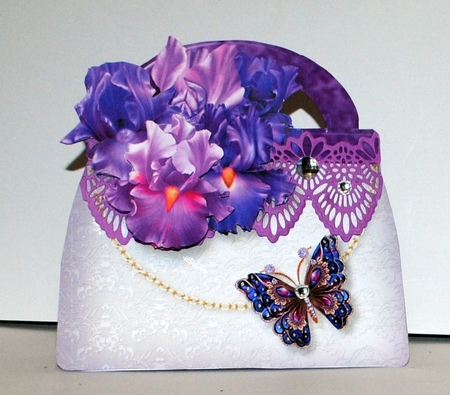 Purple Irises - Handbag Card Mini Kit by Kristina Norbat