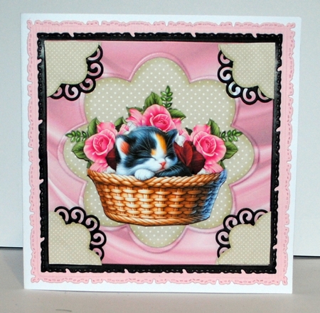 Kitten In Roses Basket Mini Kit by Kristina Norbat