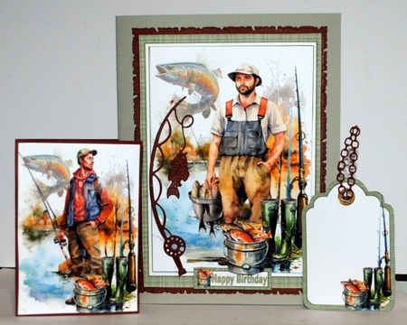 5x7 The happy fisherman choice of four mini kit by Kristina Norbat