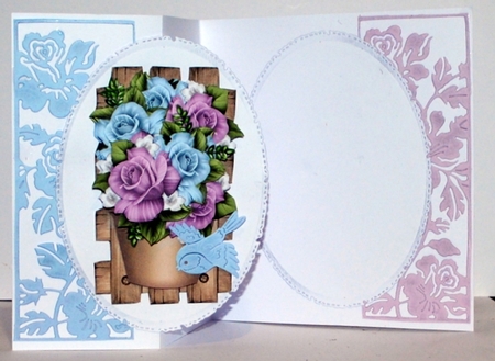 Flowerpot Wonderful Roses On Wooden Trellis Mini Kit by Kristina Norbat